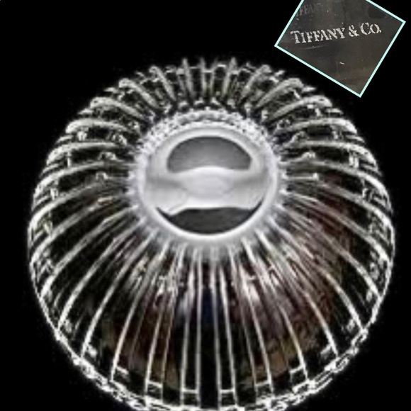 TIFFANY & CO. CRYSTAL ATLAS BOWL 10” ROUND 5.11 HIGH ROMAN NUMERAL PATTERN - Picture 2 of 8